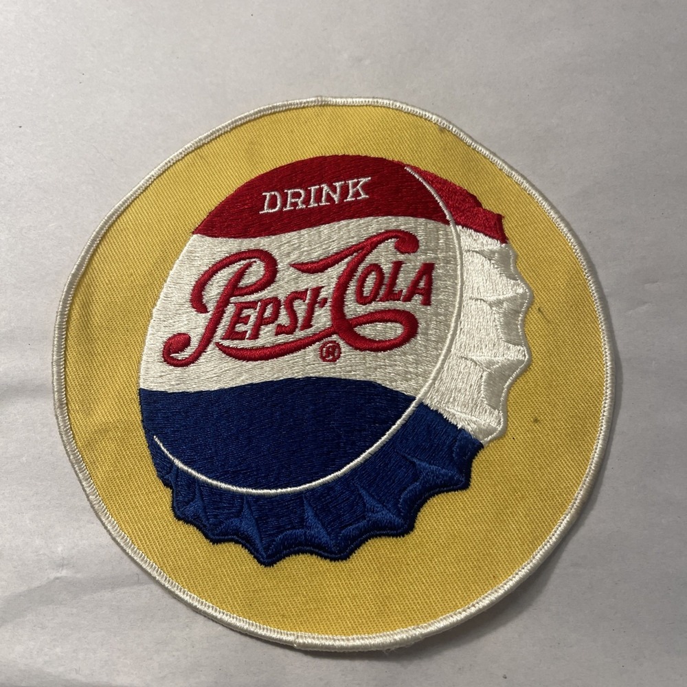Vintage Large Pepsi Cola Embroidered Patch Single Dot 7" Jacket Shirt